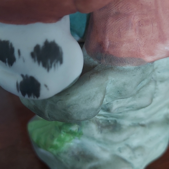 Vintage Old Man With Basket And Dalmatian Dog Bisque Porcelain Figurine - Picture 9 of 10